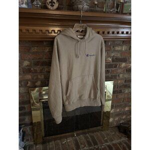 Men’s Athletic Champion Apparel Tan Embroidered Hoodie Size Medium